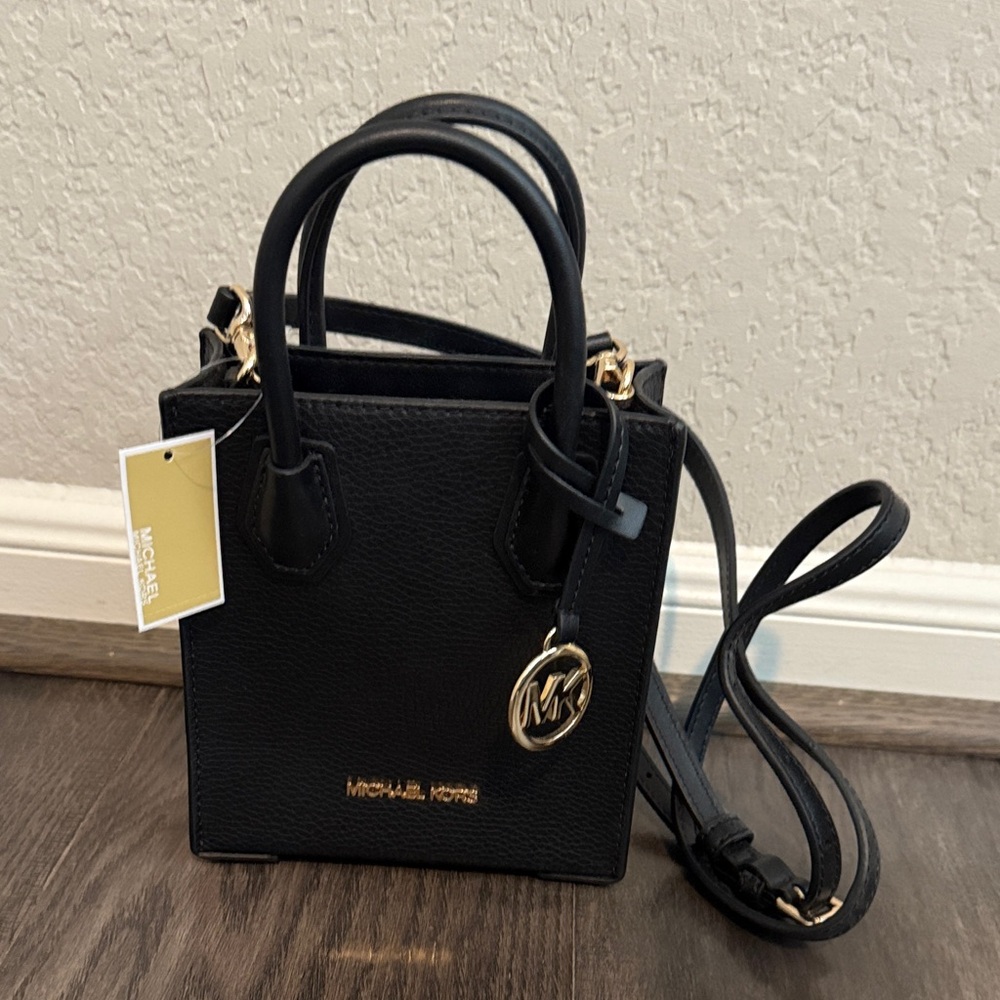 Michael Kors Black Mini Bag with Gold Accents